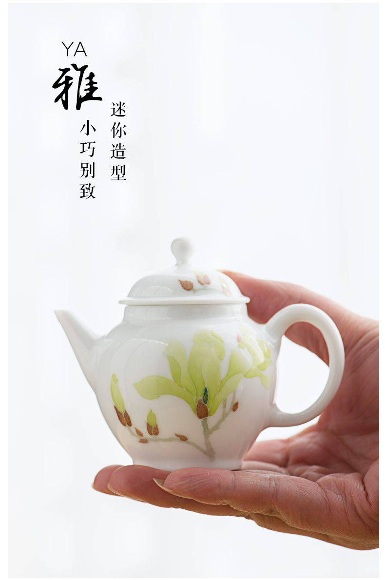 A pot of both two cups of tea sets of household of Chinese style hand under the glaze color ceramic teapot teacup kung fu tea set