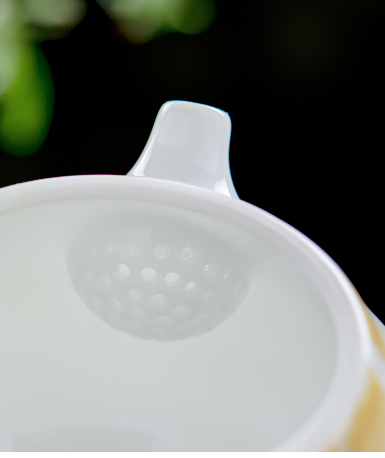 Thousand red up ceramic teapot pot of household belt filter teapot pure hand draw little teapot white porcelain kung fu tea set