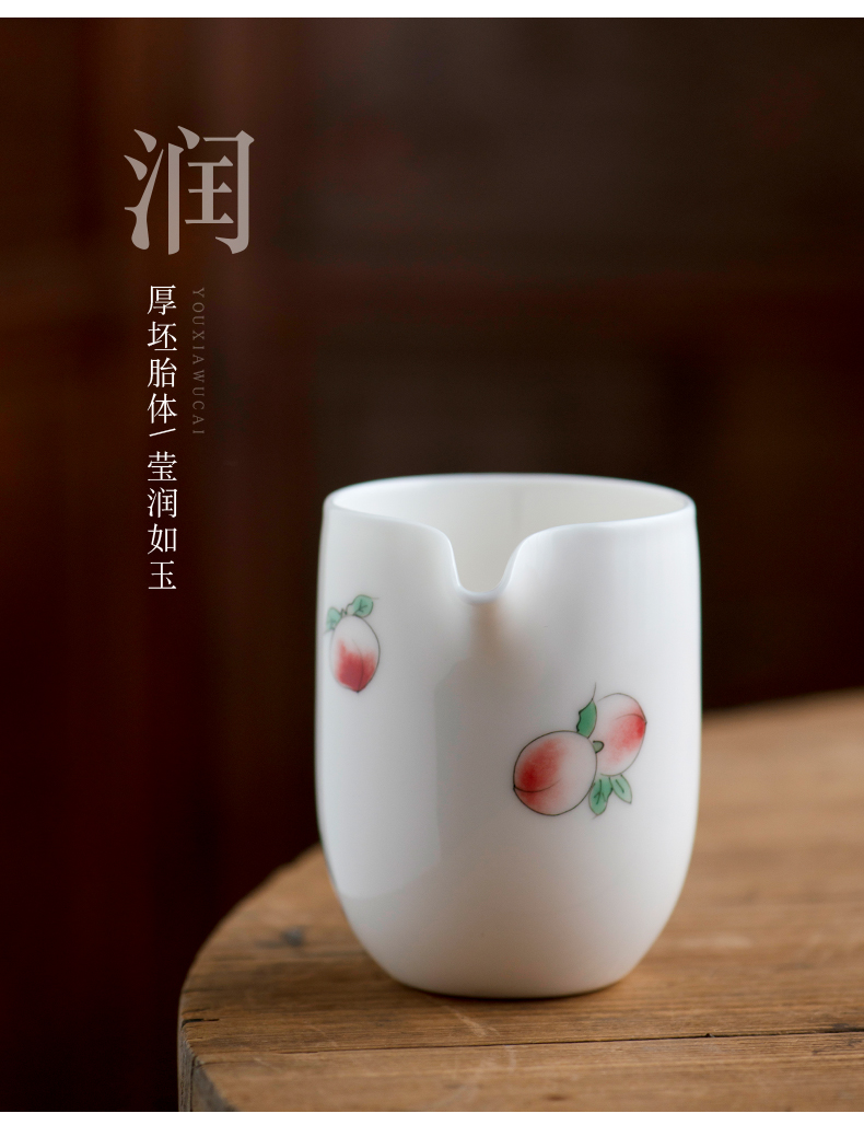 Hand - made ceramic fair keller thickening heat resisting Japanese large in white porcelain tea machine single tea sea kung fu tea accessories