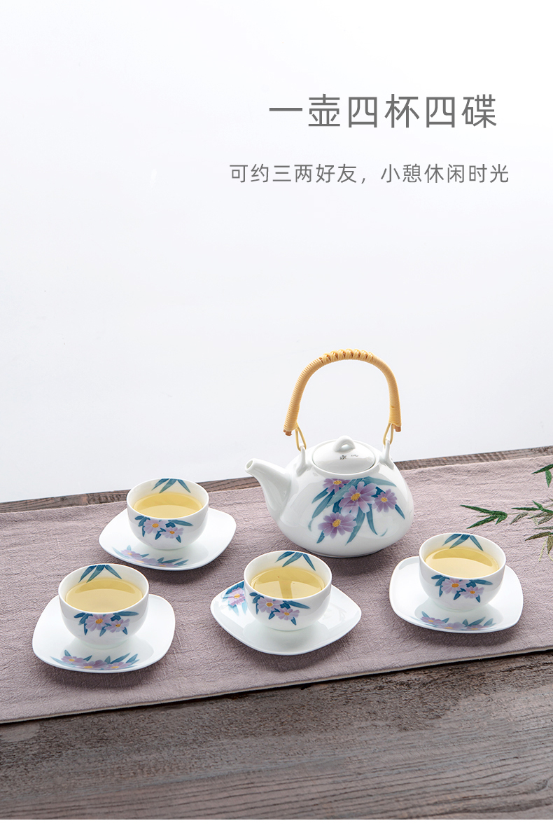 Girder liling porcelain pot of old suit household ceramic teapot hand - made Chinese large capacity kung fu tea cups