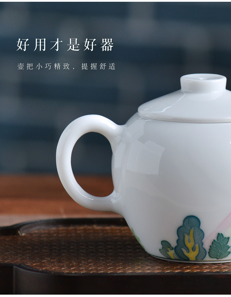 Thousands of red up ceramic teapot single pot of household of Chinese style restoring ancient ways kung fu tea set hand - made glaze colorful small teapot