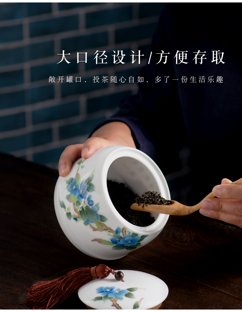 Next thousand red up with glaze color caddy fixings ceramic seal cylinder storage tanks moistureproof large household pu 'er tea gift boxes