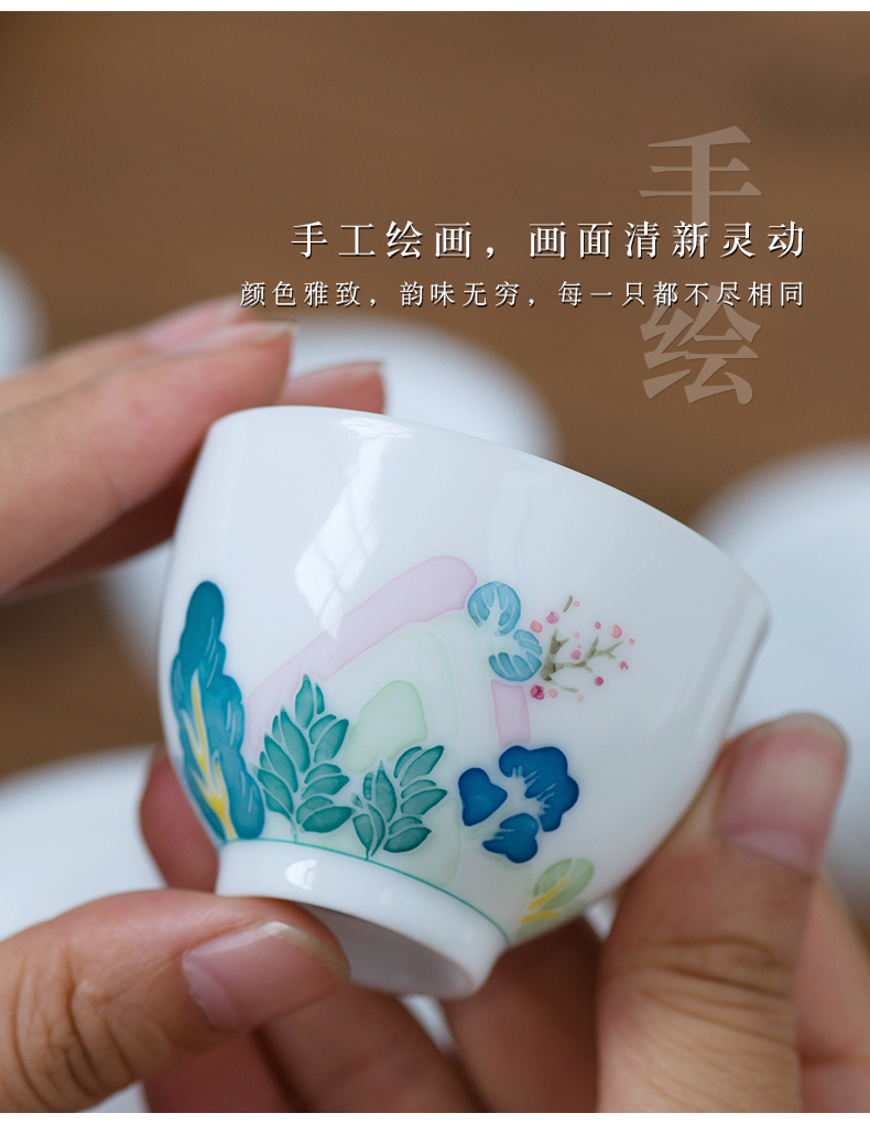 Thousand small red up hand - made ceramic sample tea cup single cup Chinese under glaze color porcelain cups single kongfu master CPU