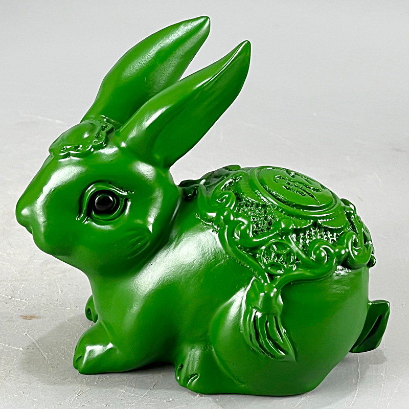 Wood Carved Rabbit Swing Piece Green Wood Rabbit Solid Wood Carved Wood Rabbit Wood Raw Shaw Rabbit Red Wood Handicraft Wooden Rabbit