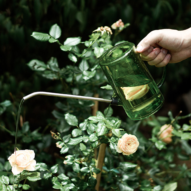 Stainless steel long mouth plastic watering can household watering pot fertilizing pot watering potted watering artifact gardening tools