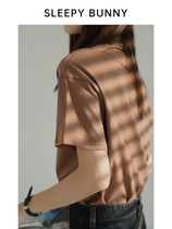 Sleeping Rabbit Small Leather Brand Basic Short Sleeve Round Neck T-shirt Women Loose Spring 2021 New Top