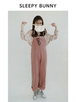 Sleepy rabbit Licorice lemon age-reducing sweet straps casual straight loose Joker pants small man