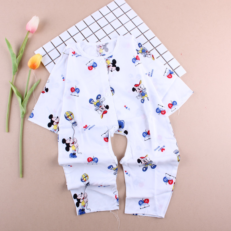 Bé bông lụa romper bé Xiêm quần áo bé trai và bé gái cotton nhân tạo đồ ngủ trẻ em cotton lụa điều hòa không khí dịch vụ nhà