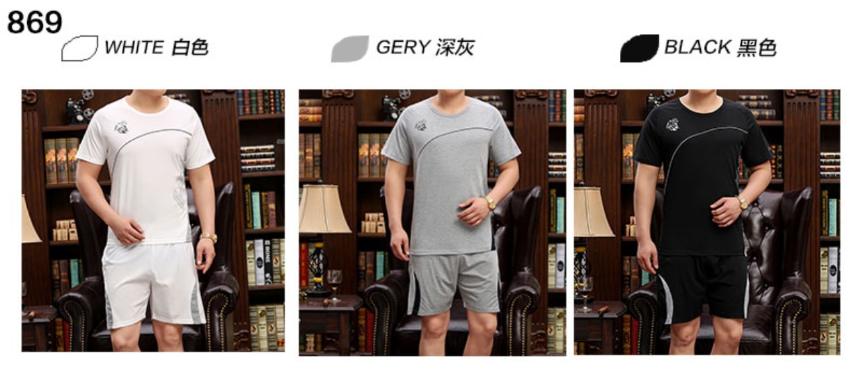 Mùa hè mỏng cha trung niên chạy bộ đồ thể thao giản dị nam trung niên quần short ngắn tay cỡ lớn hai mảnh bộ thể thao nike