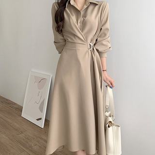 The size has been updated korean chic french light luxury temperament fashionable design shirt skirt dress