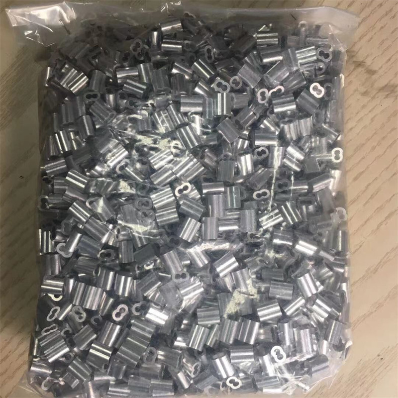 Steel wire rope aluminium sleeve 8 words aluminium clamping head 8-word hole aluminium clamp steel wire rope fastener accessory 0 5-12mm