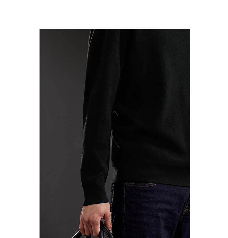Áo len dài tay màu sắc ấm áp của HLA / Haicang House 2018 mùa đông mới cộng với áo len nhung nam áo sweater nam