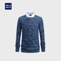 Áo len cổ lọ nhà cổ HLA / Haicang 2018 Thu đông mới Wool Blend Jacquard Áo dài tay cardigan nam