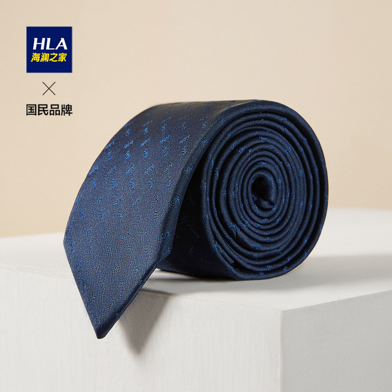 HLA Sea Lanlan House Polyester Silk Jacquard Tie New Glossy Texture Fashion Tie Male