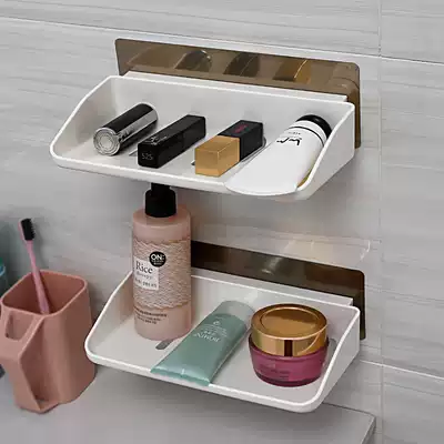 Bathroom drain rack-free kitchen powder room holder suction cup wall-mounted sink sink storage layer shelf