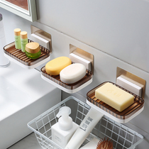  Soap box European-style drain soap holder Punch-free soap box Suction cup Wall-mounted soap holder Bathroom soap holder
