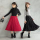 Girls sweater suit foreign style net red velvet skirt 2022 autumn and winter little girl cake skirt two-piece set