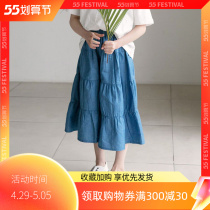 Girl Wide Leg Pants Korean Version Pants Summer CUHK Children Pure Cotton Denim Loose 90% Skirt Pants 100 Lap Casual Pants