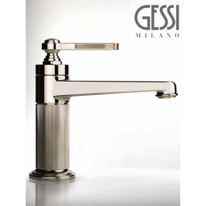 Italian Jieshi All-Copper Bathroom Counter Top Single/Double Three-Hole Washbasin European-Style Hot and Cold Water Faucet