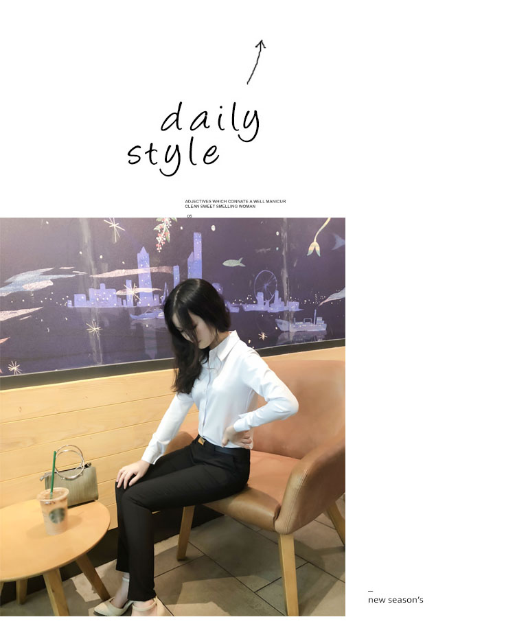 2018 thu mới 150cm ngắn 145cm nữ cộng với size nhỏ XS nhỏ nhắn tay dài hoang dã áo sơ mi không cổ