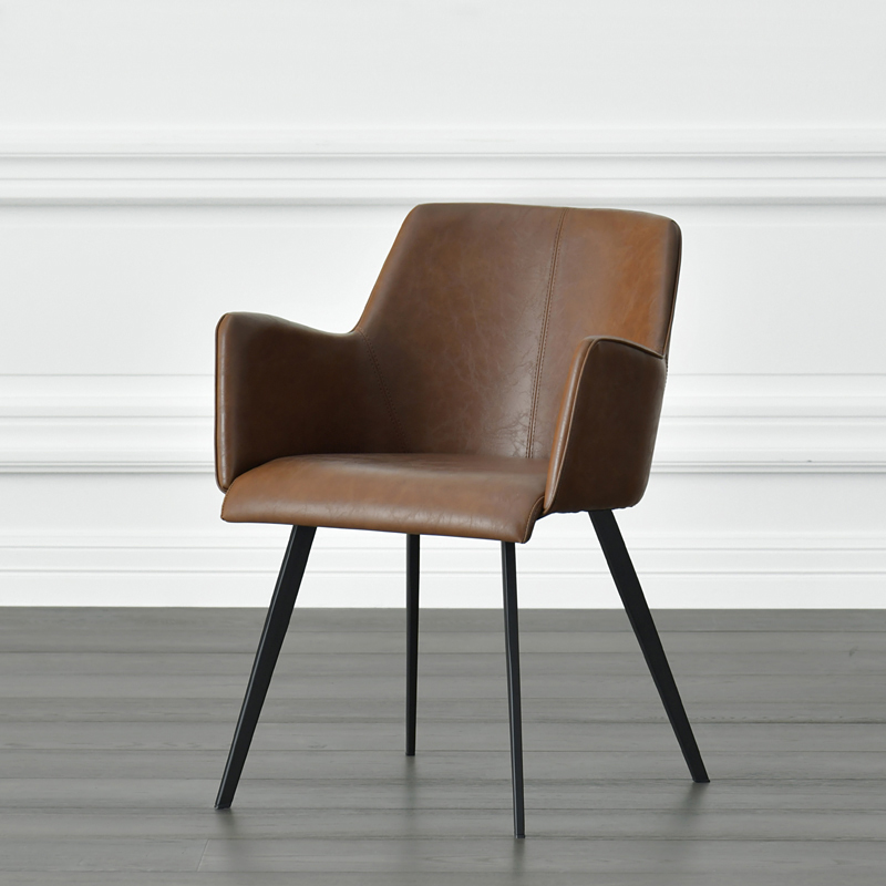 JOLOR 1820HOME Nordic MODERN MASHUP Light RETRO METAL LEGS PU LEATHER CHAIR ARMCHAIR DINING CHAIR