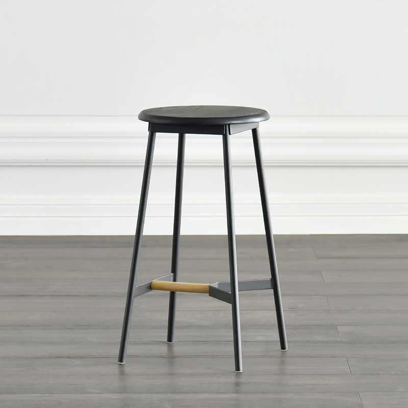 JOLOR imports modern simple Nordic Solid Wood Bar Table Bar Chair SOHO Black Round Bar