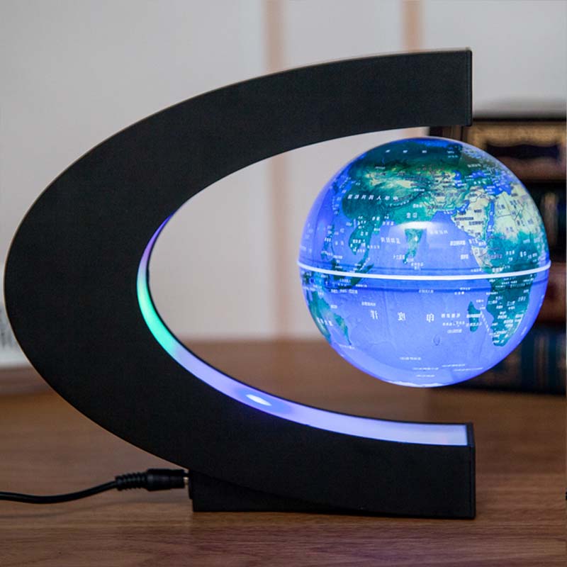 Type C 3-Inch Blue Ball Glows Whitemagnetic suspension globe LED luminescence  novel originality to work in an office Home Furnishing decorate Ornaments student a birthday present