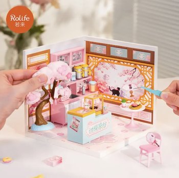 Ruolai Super World New Product Chuying Tea House Flower Break Handmade DIY Model House Creative Gift