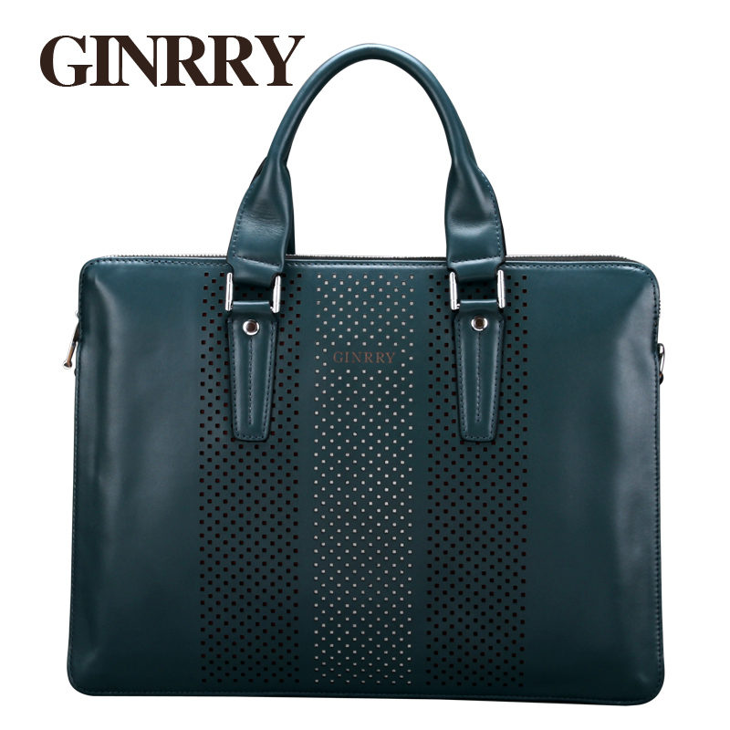 Men Handbag Hollowed-out Bull Leather Men's Bag Single Shoulder Bag Men Business Briefcase Men's Bags Fashion Korean Tidal Wave Bag