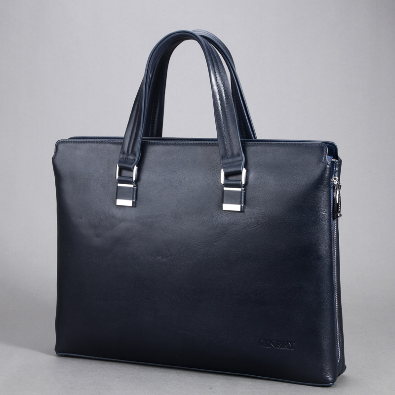 Real Leather Men Handbag Men's Bag Business Briefcase Computer File Package Casual Han Edition Tide Large Capacity Bag-Taobao