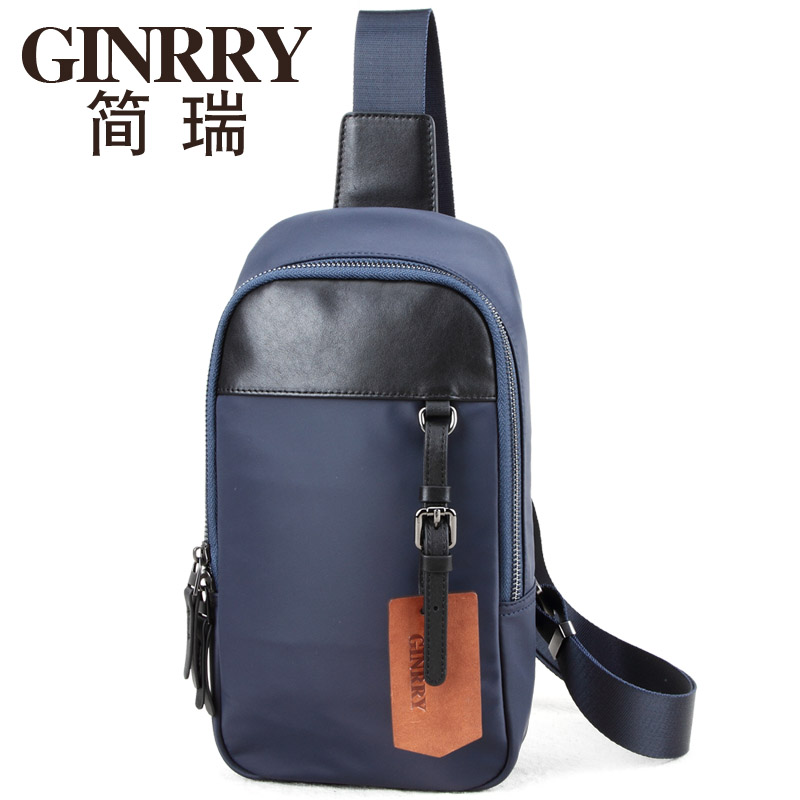 Men's breast bag new single shoulder-skinned bag casual outdoor sports tide small backpack male bag bag bag