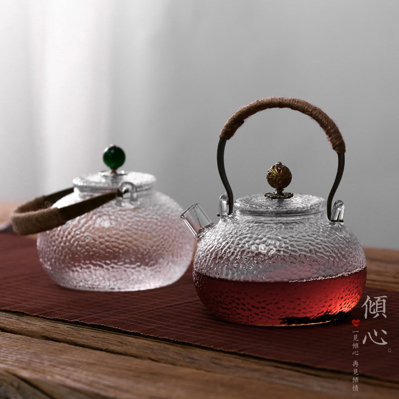 Enthusiasm Japanese-style household heat-resistant glass tea set filter boiling teapot high-temperature electric ceramic stove boiling water lifting beam pot teapot