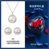 Серьги из жемчуга, синее ожерелье