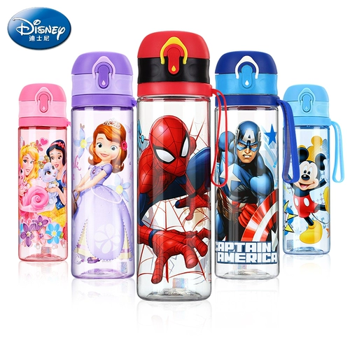 Утечка с прямой питьевой водой Disney Disney -Желебные спортивные спортивные чашки для детей и портативные бутылки с портативными водами и портативные бутылки