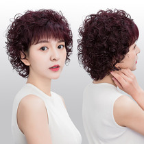 Wig female short hair full head set short curly hair valgus mother hair set middle-aged and elderly lady real hair fashion and natural