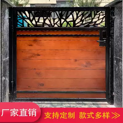 Wrought iron wood door courtyard door European style iron door garden villa door custom single double switch home door