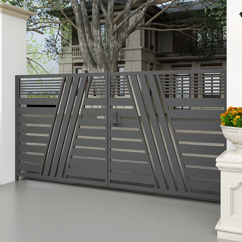 Stainless steel gate New Chinese courtyard door Ramen side door open countryside Villa Iron Art Gate Modern Entrance Doors