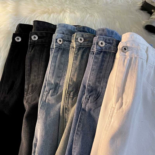 Tide, осенние цветные брендовые прямые свободные джинсы, японские штаны для отдыха, оверсайз