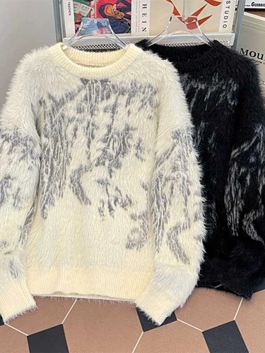 Демисезонный бархатный японский ретро удерживающий тепло свитер, оверсайз, увеличенная толщина, подходит для подростков