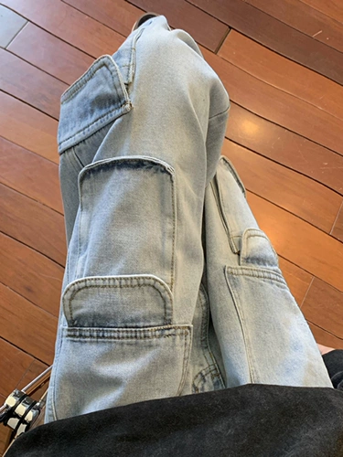 Осенние японские джинсы, штаны, в американском стиле, свободный прямой крой