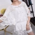 Công việc nặng nề đính cườm sequin voan voan rất cổ tích 2019 hè mới tay áo nữ kèn - Áo sơ mi chiffon ren áo sơ mi ngắn tay nữ Áo sơ mi chiffon ren