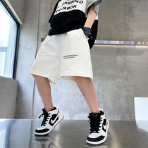 Boy summer clothing sports shorts 2022 new children foreign air letter knit in pants baby casual 50% Pants Tide