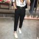 2024 Spring and Summer New Suit Pants Women's High Waist Nine-Point Pants Overalls Loose Straight Casual Pants Small Foot Carrot Pants