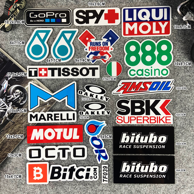 Locomotive electric car sticker Reflective Waterproof Sticker 46 Rossi oil accessories sponsor post AGV China sticker