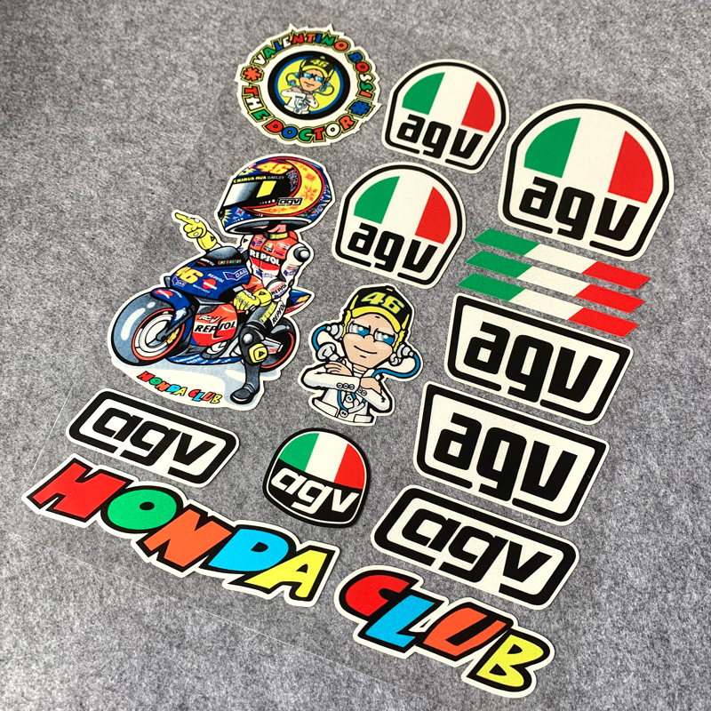 Motorcycle electric vehicle body sticker tide brand AGV sticker 46 Rossi 93 Marquis motorcycle decal reflective sticker