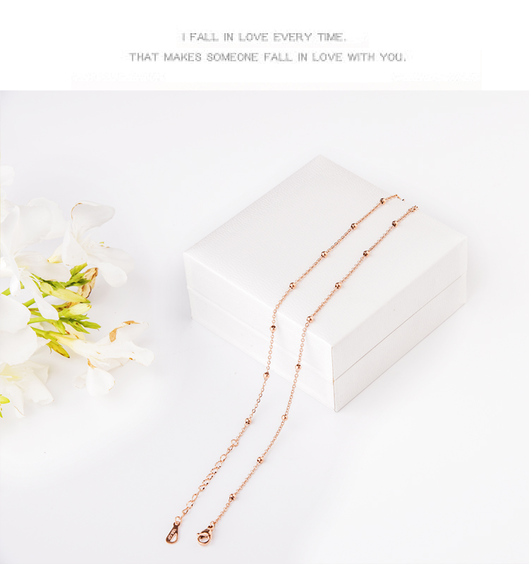 Nhật Bản và Hàn Quốc 18K thép titan vàng hồng thời trang chuyển giao tốt hạt vòng tay hoang dã vòng chân trang sức ngọt ngào nữ - Vòng chân lắc chân nữ nhật bản