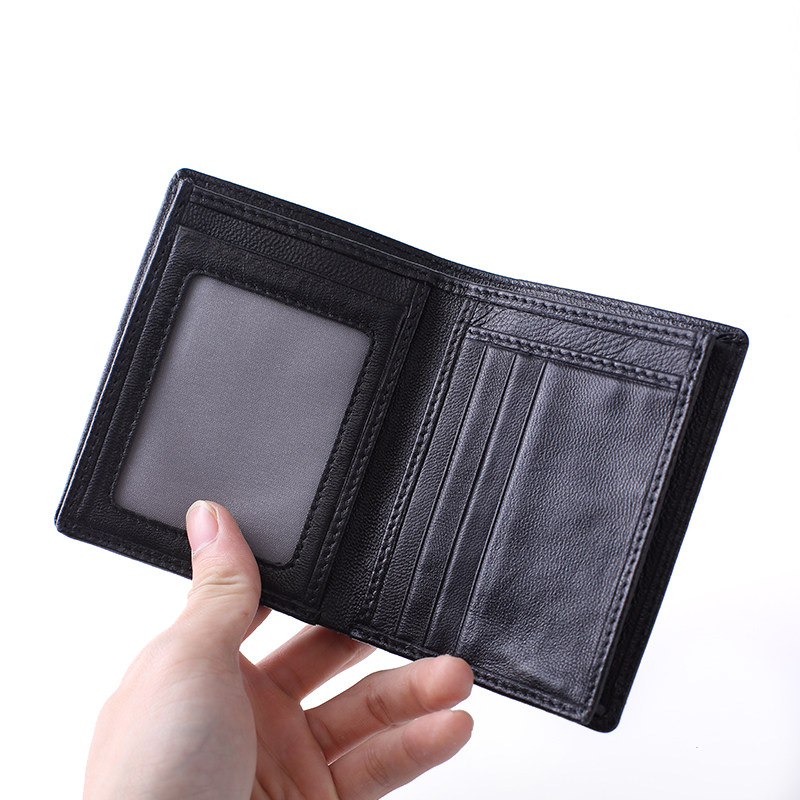 Junyu sheepskin widened wallet large-capacity bank card wallet wallet men's and women's casual driver's license with multiple card slots