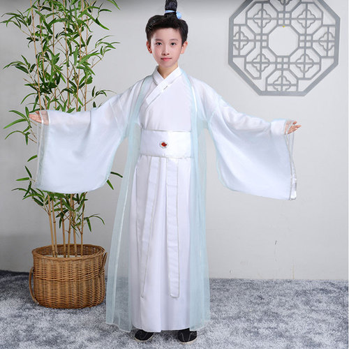 Children chinese hanfu for boys chinese ancient swordsman warrior performance costumes for boys 