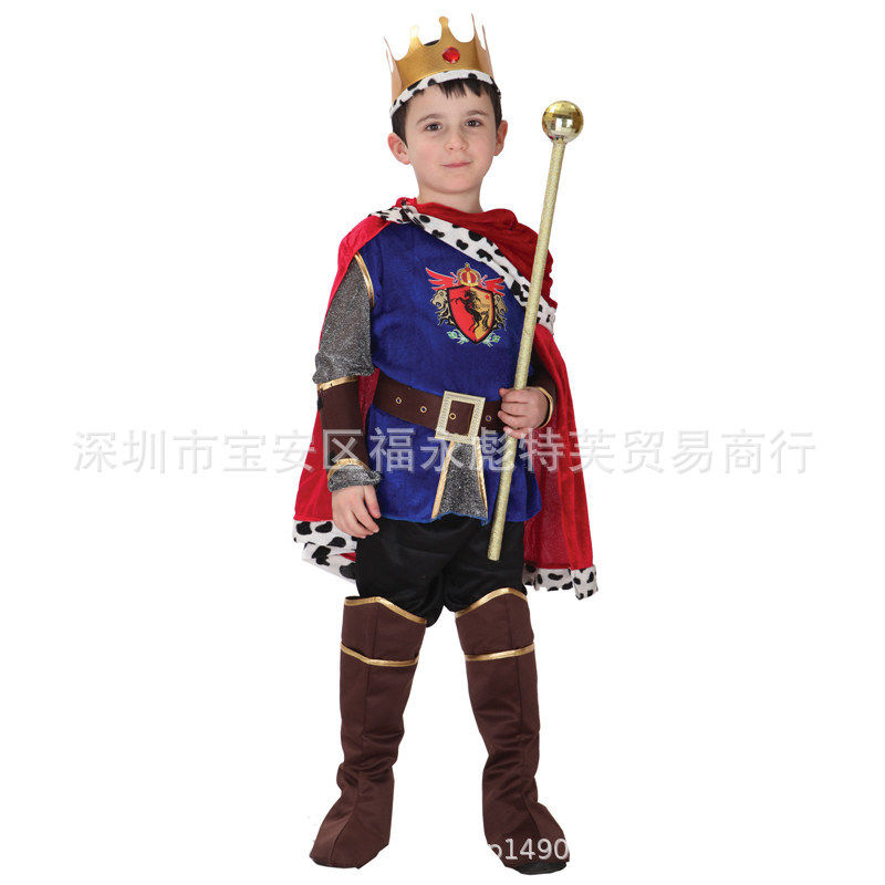 Young children's children's children drama inside play Prince King clothes boy Boy Halloween shows costumes