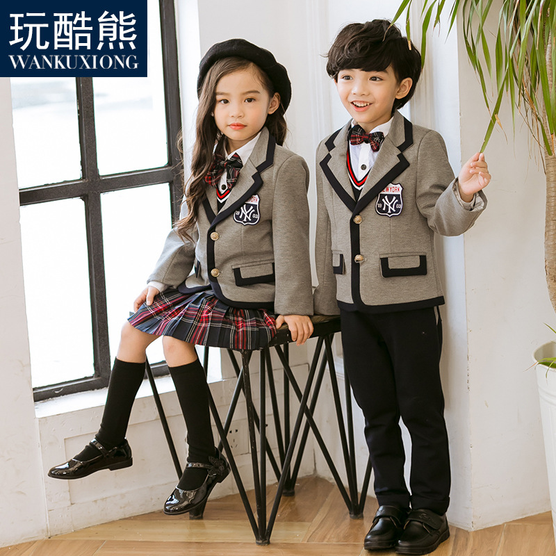 South Korean children's school uniforms Inn Wind Men and women in small suits Choral clothes Primary school students Class The kindergarten Garden Costume Institute Wind